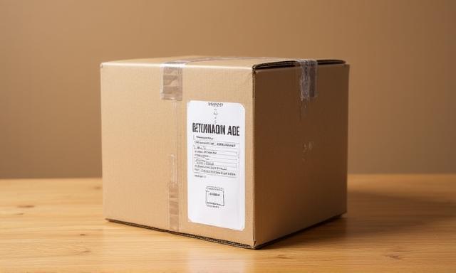 Paquete de mensajería devuelto sobre una mesa de madera